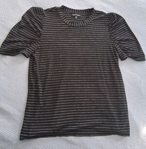 Modern Works Striped Puff Sleeve Top